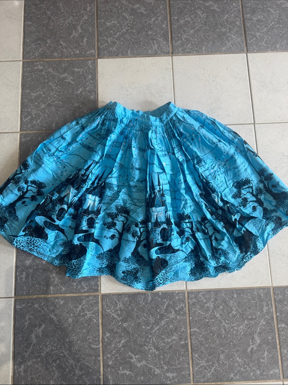 Pinup Couture Blue Scenic Full Circle Skirt